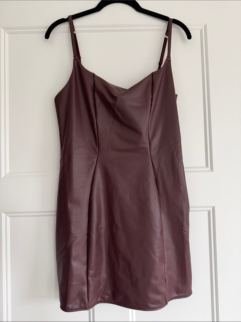 Victoria's Secret Faux Leather Slip Dress in Deep Wine